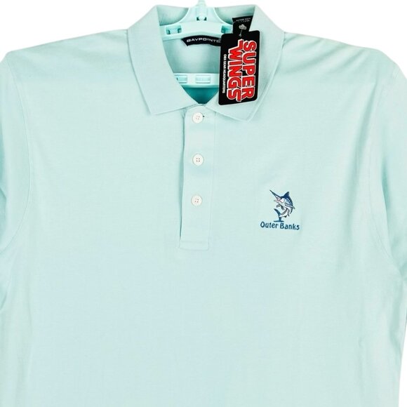 Baypointe Men's Aqua Polo Shirt Size XL Marlin Embroidery Short Sleeve NWT - Picture 4 of 10